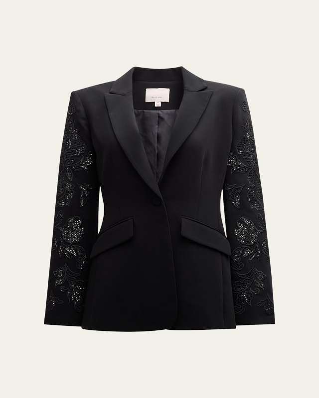 Cheyenne Cutout Paisley Embroidered Blazer